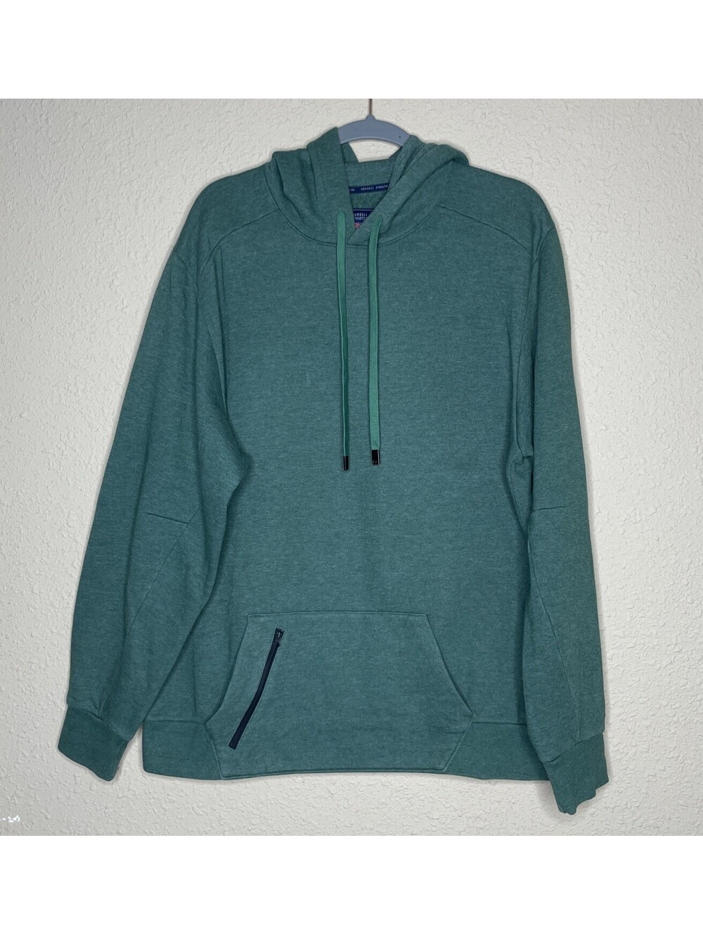 Russell Athletic Green Hoodie Pullover Sweatshirt XL Zip Pocket